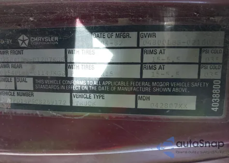 1982 Dodge D-Series D150 из США, поврежденный, VIN 1B7FD14P6CS269172